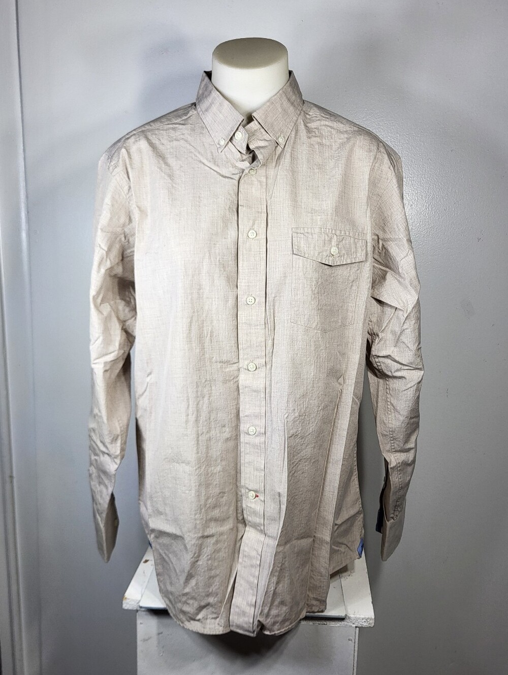 Daniel Cremieux Men's Tan Long Sleeve Button Down Shirt Sz lg - Picture 2 of 8